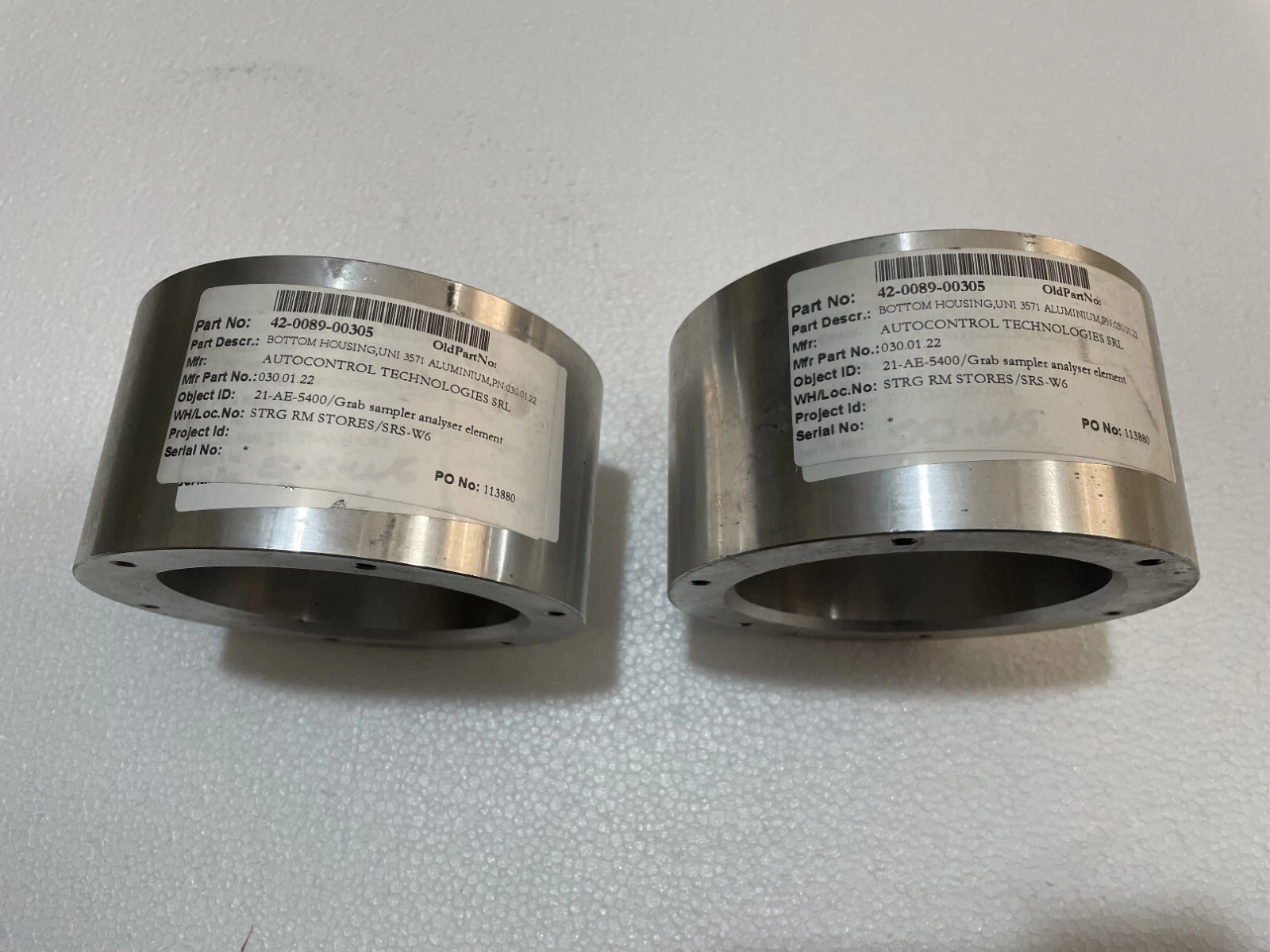 AutoControl Technologies Grab Sampler Bottom Housing P/N 030.01.22 Lot of 02 Pcs